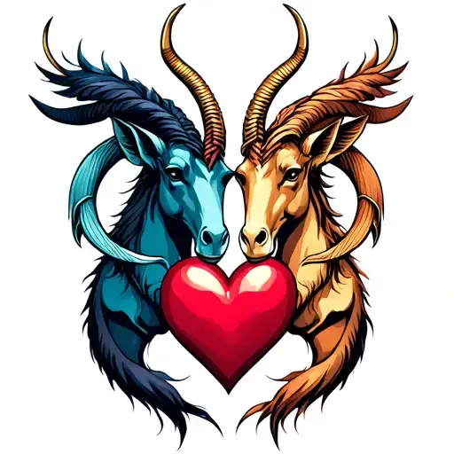 Sagitarius And Capricorn Love Heart