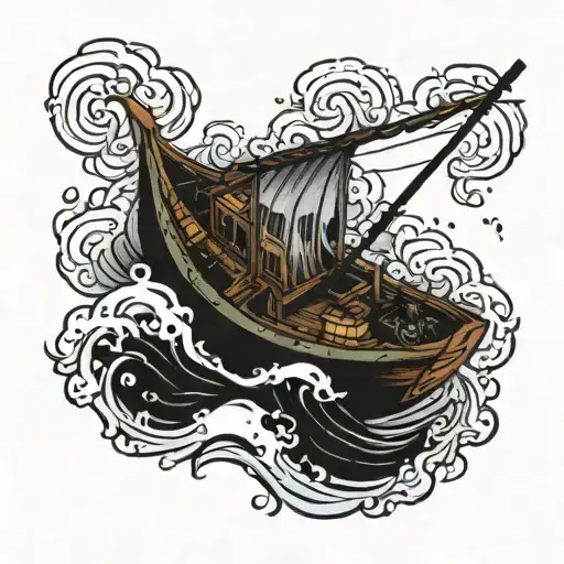 Small Boat On Rough Water