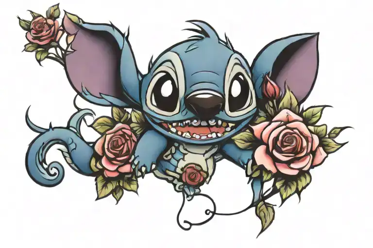 Stitch Disney And Roses