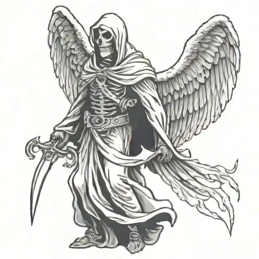 Grim Reaper And Angel