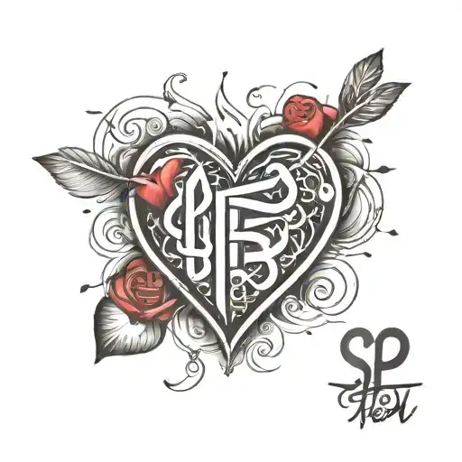 Sp Letter Heartbeat Line