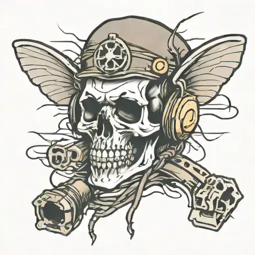 Tunnel Miner Skull Heller And Headphone