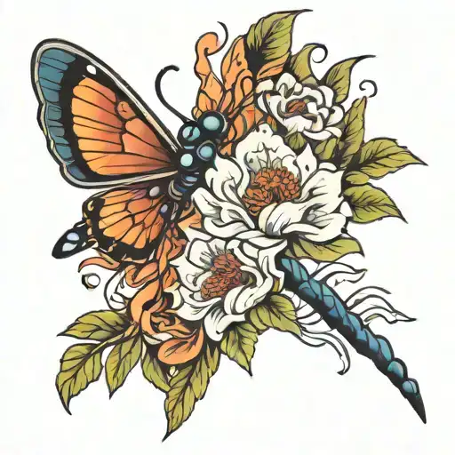 5 Come Flower With A Dragonfly