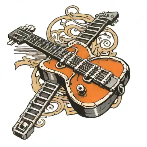 Guitar Neck As A Railroad Track