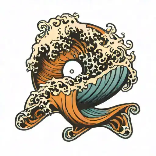 Minimalist Letter B Ocean Wave