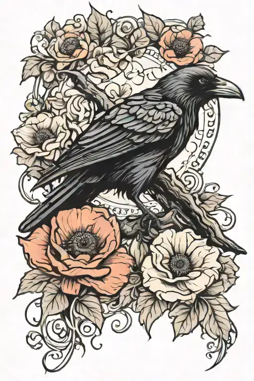 Raven And Poppies