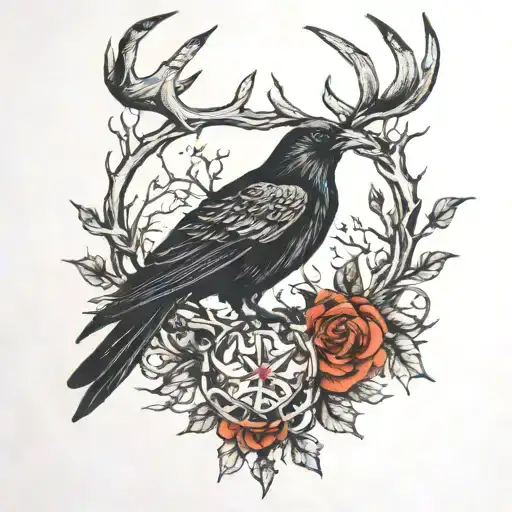 Antlers And Crow Inside