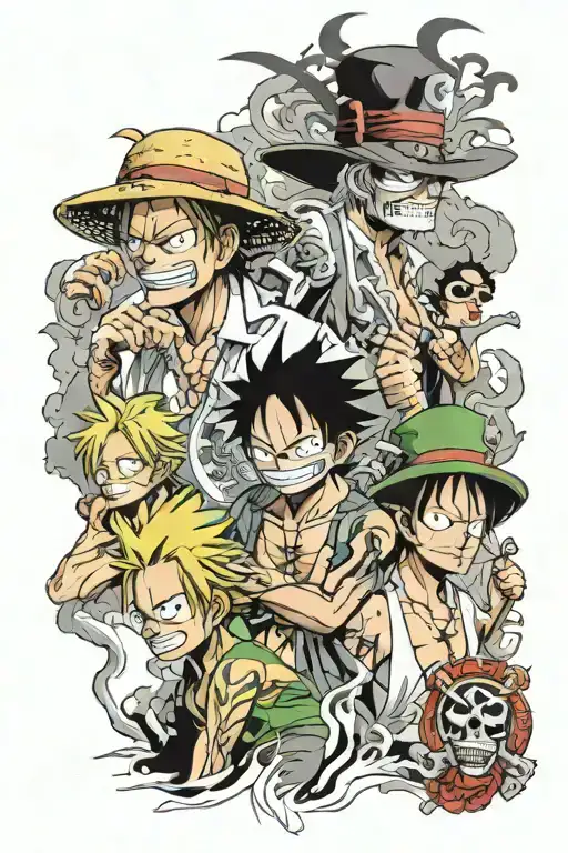 One Piece Luffy Zoro Sanji And Ace