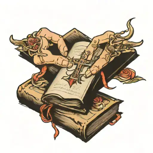 Bible And Hands Reaching