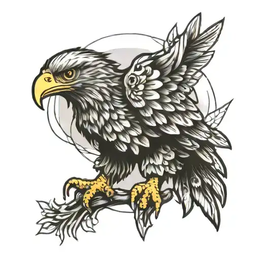 Eagle Blackwork Sketch