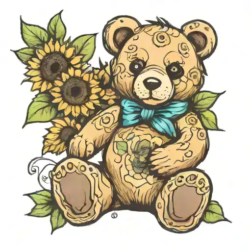 Teddy Bear With Sunflowers
