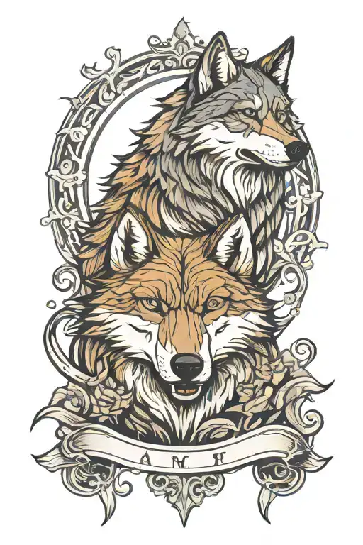 Angrey Wolf Looking In To A Younger Version Of Its Self