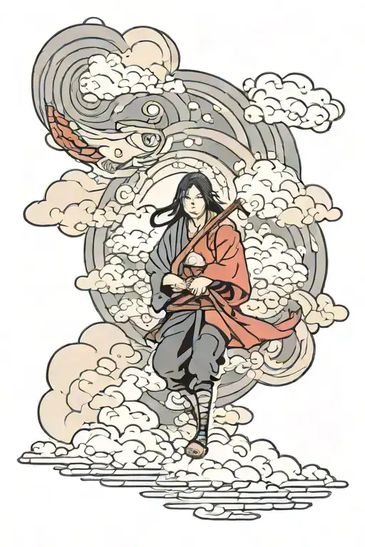 Itachi And Saskue In Clouds Surrounding
