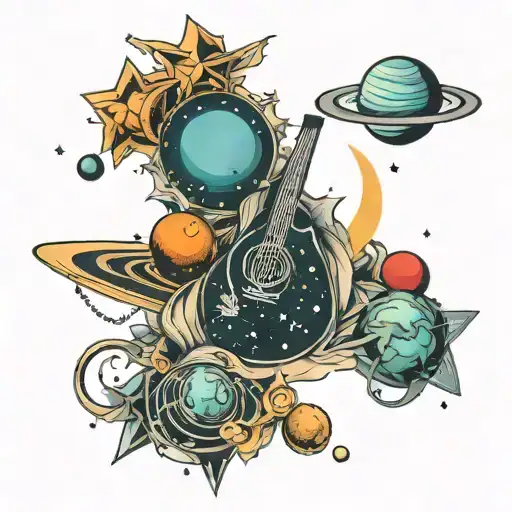 Music Into Stars With Planets And Solar System