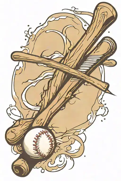 Broken Baseball Bat Simple No Background