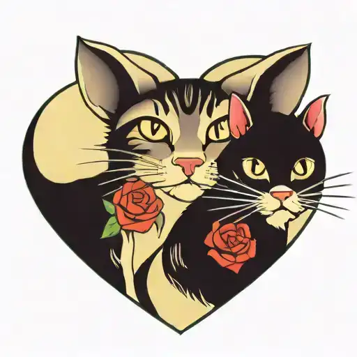 Cat And Mouse Heart Shaped