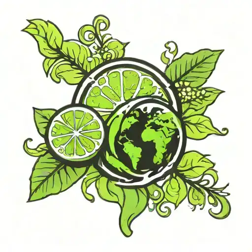 Lime Slice Earth Water