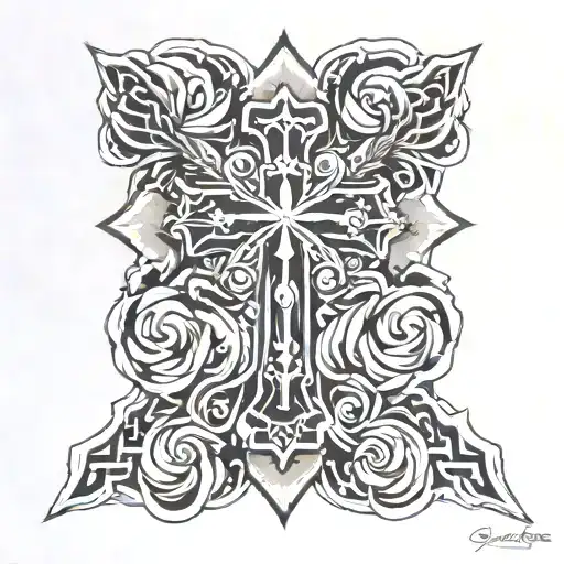 Cross Memorial Cross Tattoo Gangsta