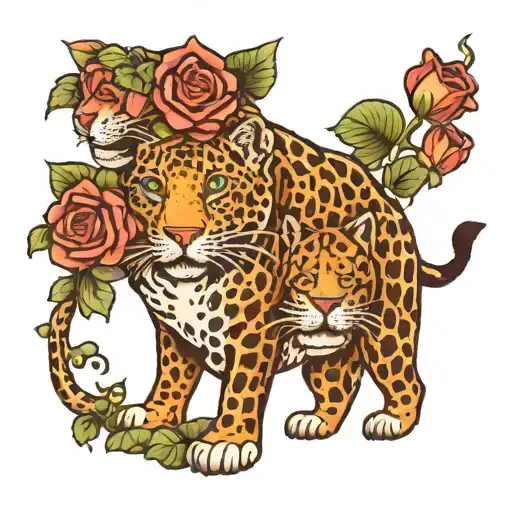 Old Jaguar Car Surrounded With Roses