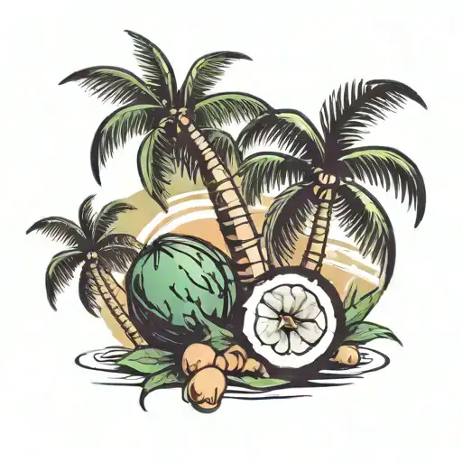 Caribbean Sea Coconut Tree