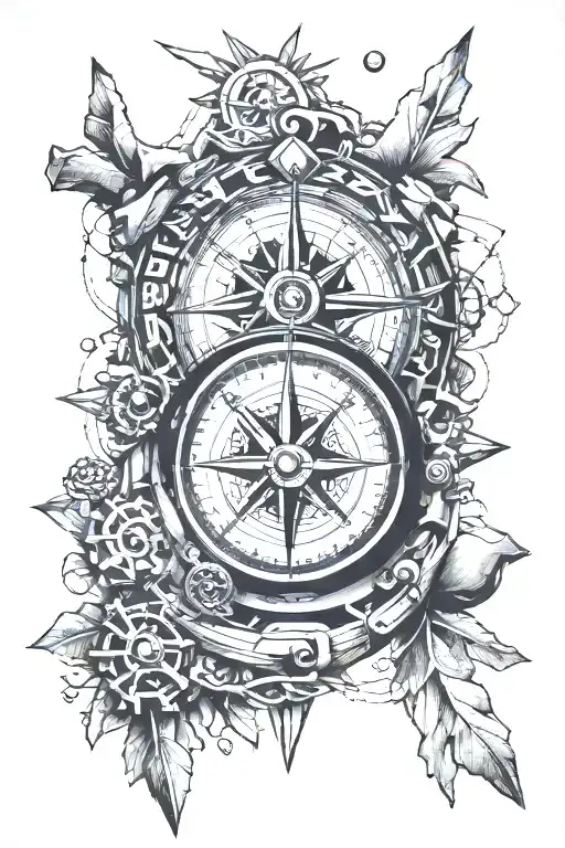 Compass And Inukshuk