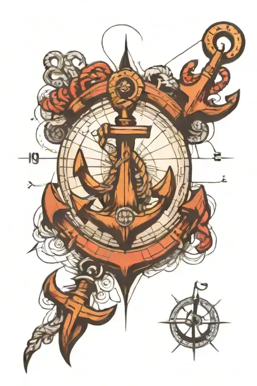 Map Compass And Anchor