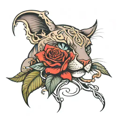 Phanter Head And Rose