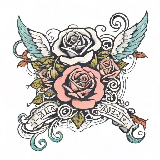 Roses Cloud Motivational Quote Surrounded