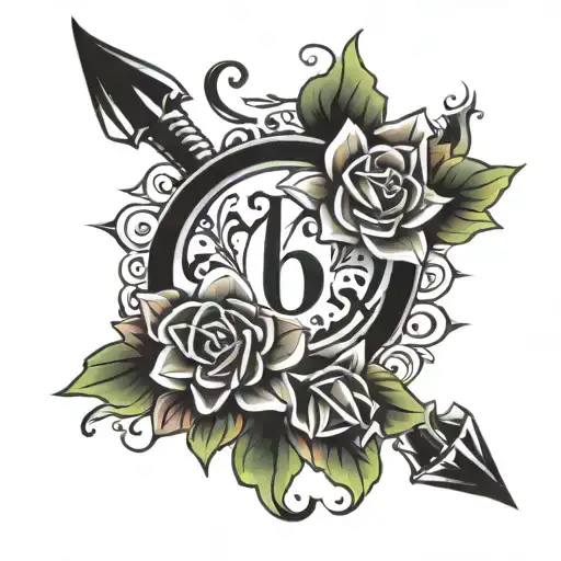 16069 And 14061 Numbers On Hand Tattoo Design Combining Love