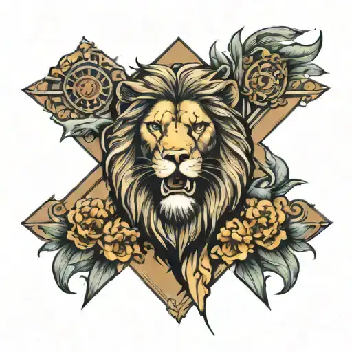America Jesus Cross Lion