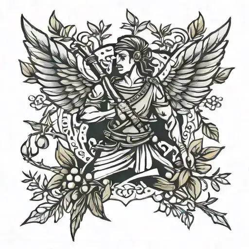 Olive Branch With Warrior Wielding