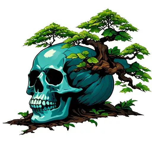 Skull With Bonsai