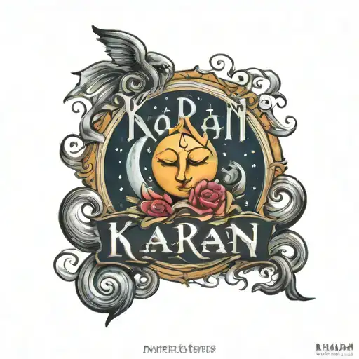 Karan Name Tattoo Design Showcasing Your Love You To The Moon