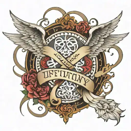 Infinity With Four Name Incorporated Angel Wings