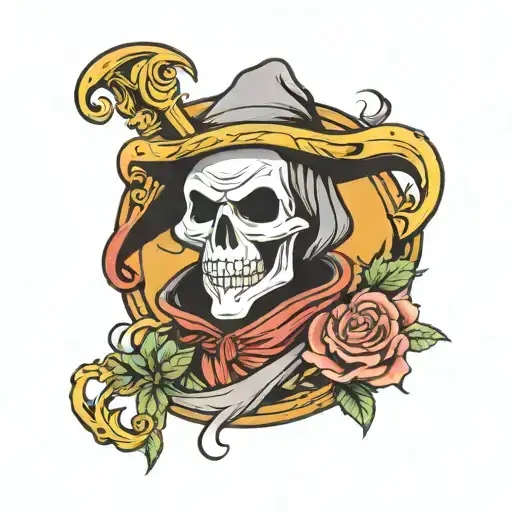 Reaper With Comedy Mask