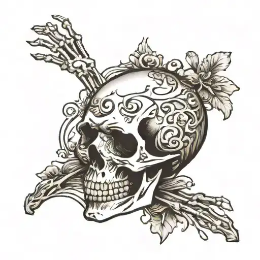 Skeleton With Shadows Flowing Out Of It