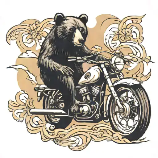 Motorcycle Leaving Bear Prints Behind