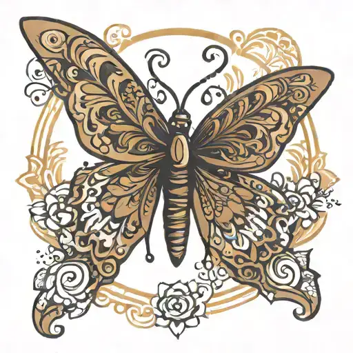 Mandala Butterfly Self Portrait Brown Skin Woman