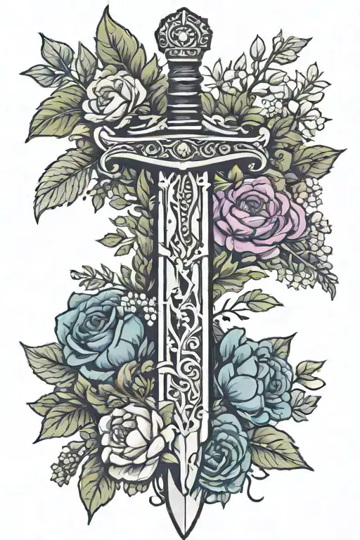 Sword With Herbs Wrapped Ariund