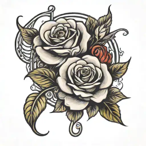 Music Note Intertwined Roses