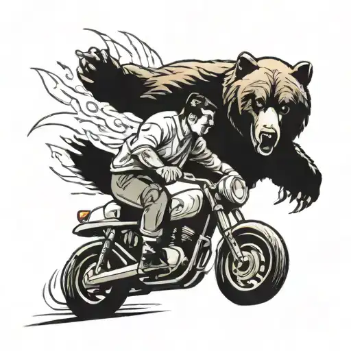 Man On Motorcycle Getting Chased By A Bear