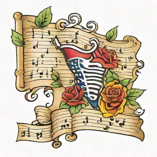 Wisconsin Outline And Sheet Music Notes