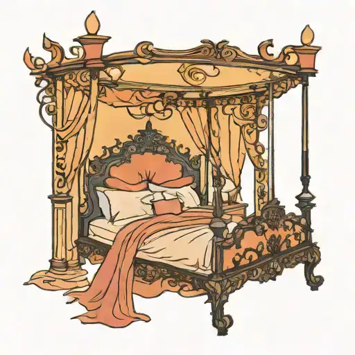 Sunset Colored Canopy Bed