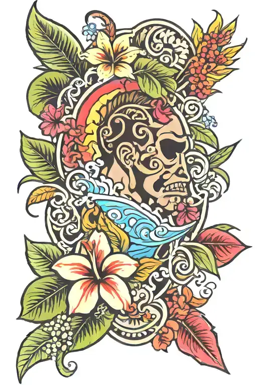 Hawaiian Theme Tattoo With 42601 Somewhere In It