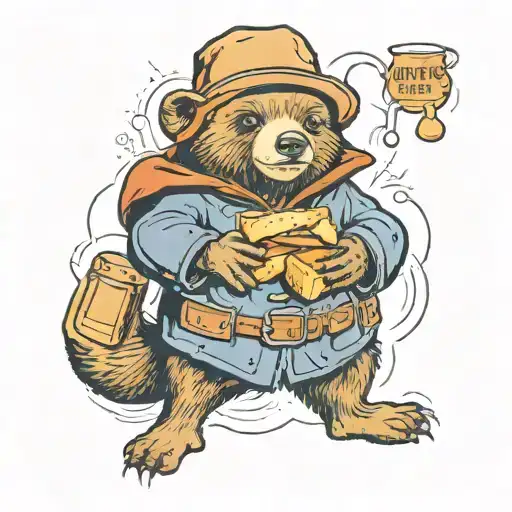 Paddington Bear Eats Marmalade Sandwich