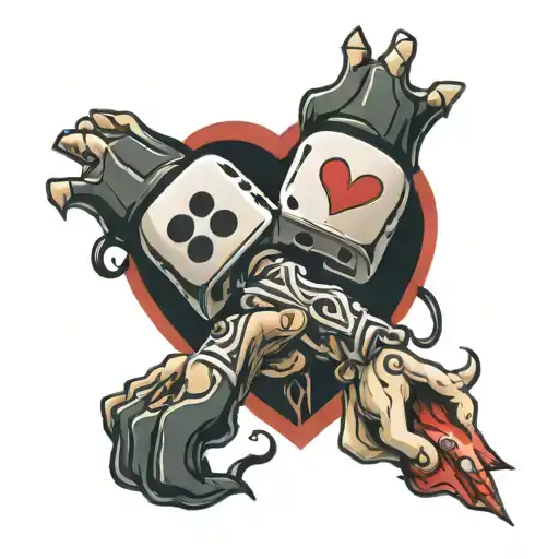 Heart And Hand Rolling Dice