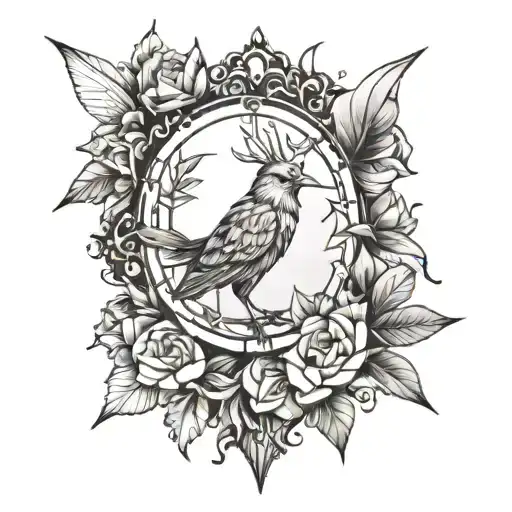 Broken Mirror And Origami Paper Kranich