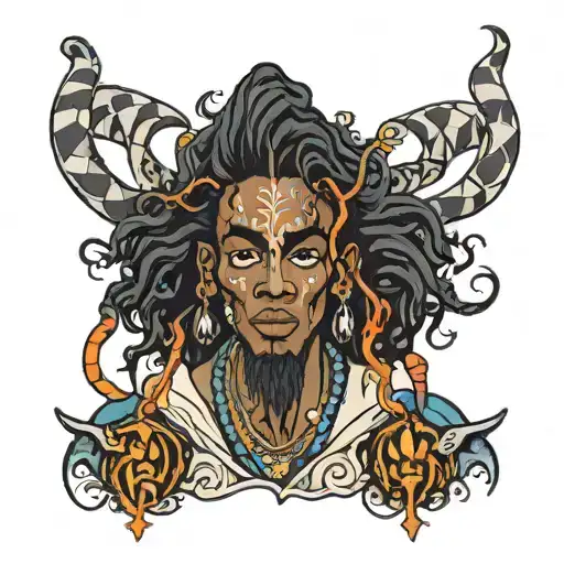 Black Boy With Insanely Long Hair In Jester Outfit