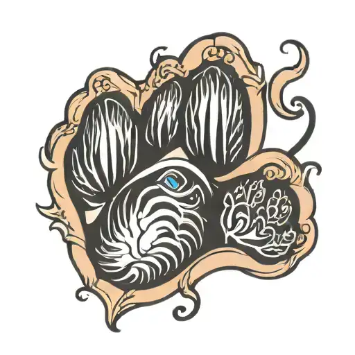 Cat Paw With Heart Shape