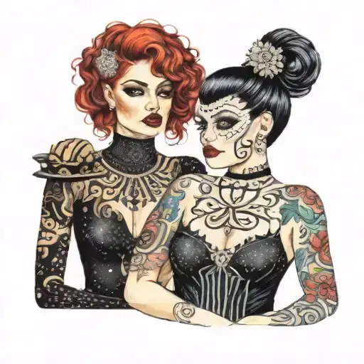 Four People In Black Glitter Outfits